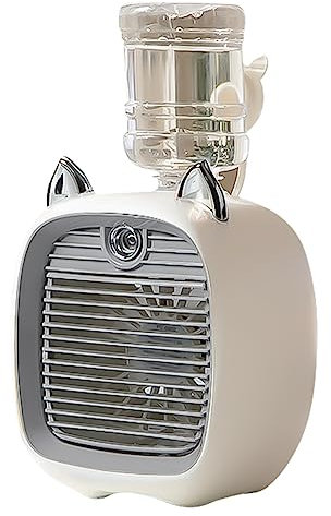 Agwuoetr Mini Aire Acondicionado de 1200MAh, Ventilador PortáTil de Escritorio, Humidificador, Purificador, 3 Velocidades, 2 Modos, Pulverizador, Ventilador de Mesa USB, Coche, Hogar, D