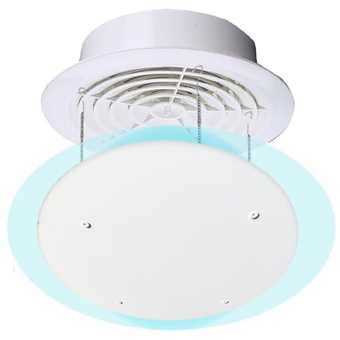 YCYRF Deflector de Aire Acondicionado para Unidades Centrales, Deflector de Ventilación de Techo Universal, Guía de Viento de Parabrisas Anti Soplado Directo, Redondo, Blanco(30cm/12in)