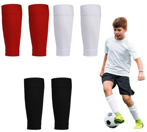 huoflame Kompressions Stutzen Kinder 3 Paar – Atmungsaktive Fußballsocken ohne Socken, Rutschfest & Dehnbar – Sports Sleeves für Fußball Kinder, Basketball, Laufen, Jungen & Mädchen
