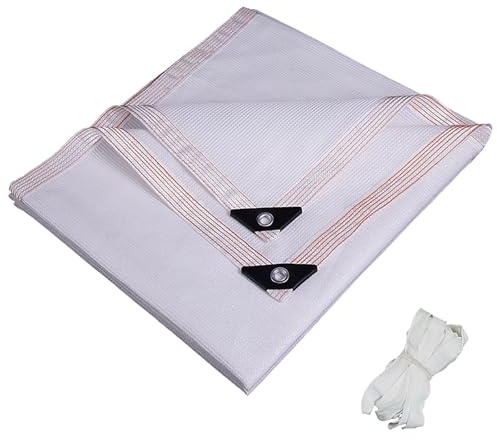 Sonnenschutz Netz 60% Sonnenschutznetz für Garten,Schattennetz Weiß Schattierungsnetz Gewächshaus Schattiernetz mit Ösen,Rechteckig Beschattungsnetz 1.5x2m 2x6m 3x3m 6.5x10m 8x8m 11x13m(2x3m)