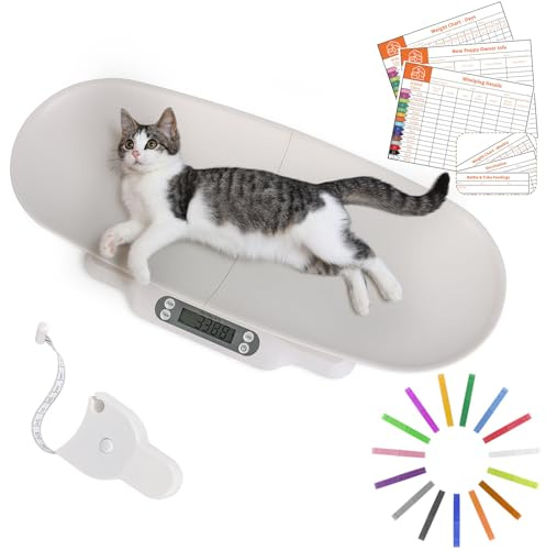 Balance numérique pour animaux avec bol amovible - Pèse-bébé précis pour nourrissons et tout-petits - Écran LCD clair - Fonction tare et support - Balance idéale pour chiots et chats - Jusqu'à 30 kg