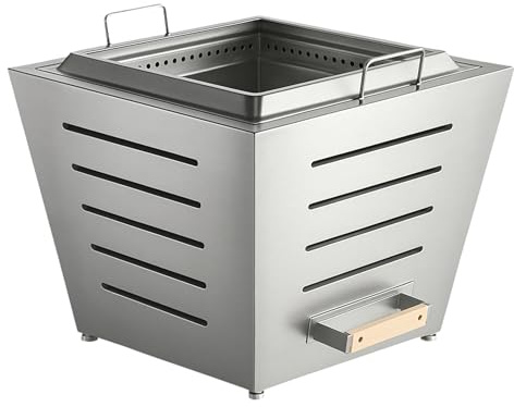 Grill-Welten Raucharme Feuerschale (Firepit) aus Edelstahl – Stainless Steel