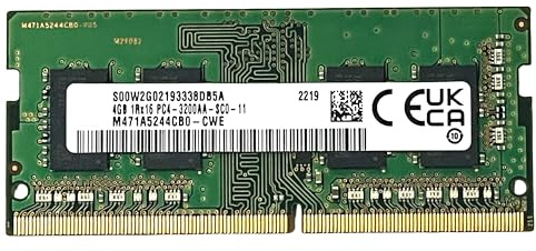 Memoria RAM 4GB DDR4 3200MHz PC4-3200AA Non-ECC Unbuffered 1.2V 1Rx16 Single Rank 260 Pin Módulo SODIMM para Ordenador Computadora Laptop Notebook PC Alto Rendimiento 51CH035_3200AA