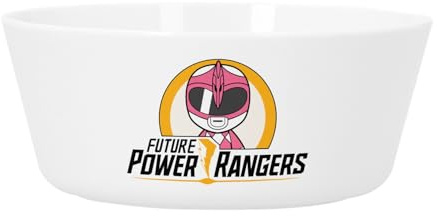 Fabulous Bol Repas Bébé et Enfant Plastique - Future Power Rangers Rose Héros Film - Vaisselle Incassable pour Purée, Soupe, Céréales ou Goûter Compatible Micro-ondes Imprimé en France