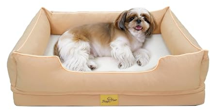 Panier Chien Moyen Taille Orthopédique Déhoussable et Lavable 77x63x18cm