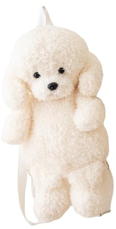 Plush Bag Animal Backpack - Dog Shape Purse, Soft Plush Bag for Girls, Sturdy Backpack with Adjustable Straps, Travel School Accessory Lightweight Design, Bags for Children Women Vacation Outdoor