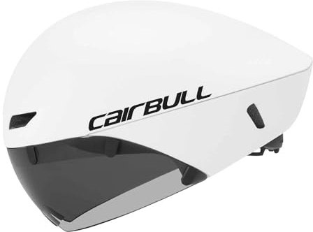 Gralara Casco da Ciclismo, Casco da Bici con Occhiali per Uomo e Donna, Ammortizzante, Cinturino Sottogola Regolabile, Caschetto Bici per Skateboard, Ciclismo e Cronometro, Bianco