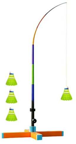 Badminton Rebound Trainer – Automatic Rebound Single Player – Self-Training Badminton Set for Living Room Park Playground Garden Gym Barn Vuxna