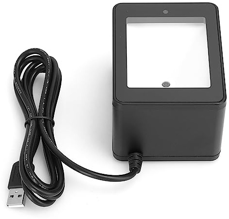 Ejoyous Desktop Streckkodsläsare, CMOS Desktop Scanner 640 X 480 USB RS232 500 Skanningar per Sekund 360 Graders QR och 1D 2D-läsning för Supermarket Checkout Mobile Payment Counter (YHD-9800)