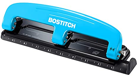 Bostitch Office EZ Squeeze™ Reduced Effort 3-Hole Punch, 12 Sheets, Blue (2103)