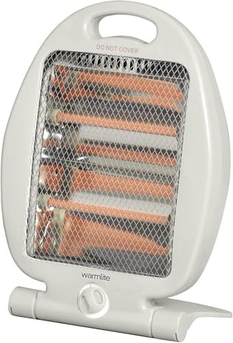 Warmlite WL42006 Folding Quartz Heater, 2 Heat Settings, Carry Handle, 400-800 W, White