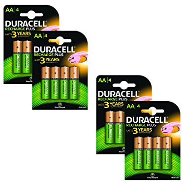 Duracell 1300mAh AA Size Rechargeable Batteries--Pack of 16
