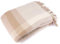 Vehi Mercatus 100% Merino Schafwolldecke beige kariert ca. 130x200cm