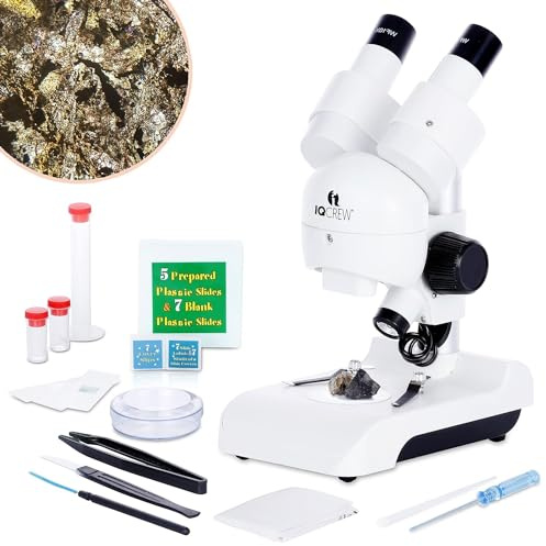 AmScope - 30X Deluxe All-in-One Portable Stereo Microscope with LED Dual-Illumination and Accessory Kit - SE122