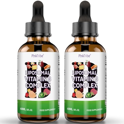 Liposomal Vitamin B Complex Liquid - High Strength B-Vitamin Complex Drops, Supports Immune System and Energy Levels, 60ml (Pack of 2)