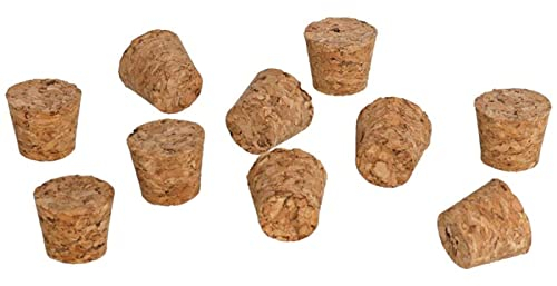 Acan Tradineur - Pack de 10 tapones cónicos de corcho para botellas, garrafas, botes, frascos, bar, restaurante, vino, aceite, 20 x 15 x 17 mm
