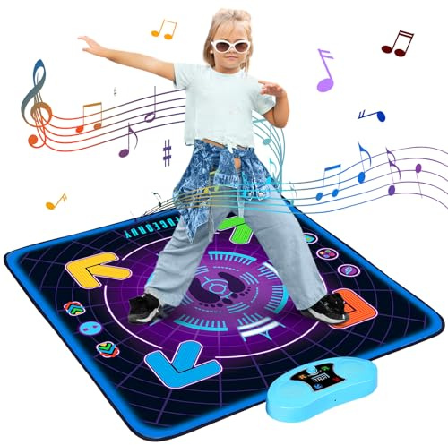 Eygood Dance Mat, Dance Mat for Girls with Aux Connection, 3 Game Modes, Adjustable Volume, Built-in Music, Boy and Girl's Toy/Gifts/Presents/Games for 4 5 6 7 8 9 10+ Years Old