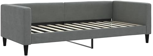 vidaXL Tagesbett, Gästebett 2-in-1, Sofabett Schlafsofa für Schlafzimmer Wohnzimmer, Bettsofa Sofa, Modernes Design, Dunkelgrau 90x200cm Stoff