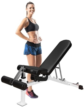 DF9600 Adjustable Flat Incline Decline Bench, Weight Training Exercise Bench for Home Use, Heavy Duty Rated for 650 lbs by Deltech Fitness