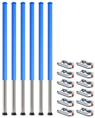 AWM studsmatta säkerhetsnät – stänger 233 cm stolpar nätstolpar nätstänger 244 305 366 400 430 460 cm reservstänger-set (6 x stänger)
