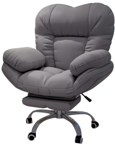 YJDZ Silla de oficina reclinable ergonómica con elevador, sofá perezoso, juego de sillas cómodas para sala de estar y dormitorio (gris oscuro con reposapiés)