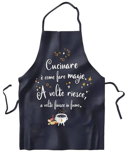KAÏDENSÏ Grembiule Cucina Originale Blu con Scritta Ironica - Idea Regalo Divertente per Uomo e Donna - ìgadget Originale Compleanno