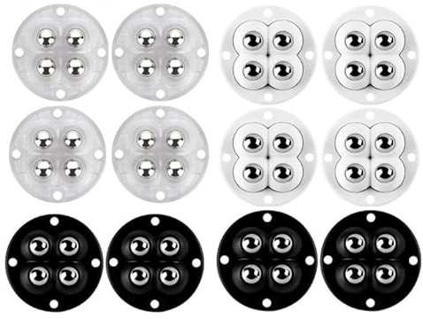 Hitchuey Universal Wheels, 12 Pieces Self Adhesive Universal Wheels, 360° Rotating Self Adhesive Ball Casters, Each Wheel Has a Load Capacity of 20kg, Suitable for Furniture/Kitchen Appliances/Storage