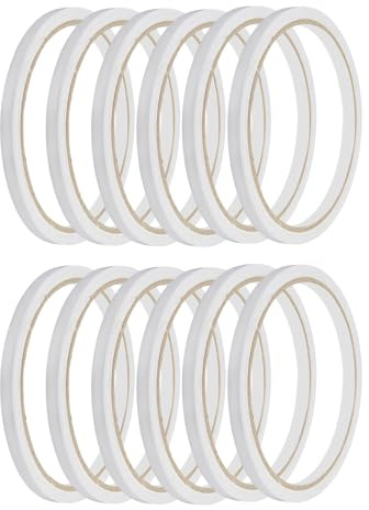 Cinta Doble Cara Extrafuerte, 12 Rollos, Cinta Adhesiva Doble Cara Blanca para Manualidades, Costura, Scrapbooking, Tarjetas, Envoltura de Regalos, Proyectos DIY, 6mm x 10m, Fuerte y Fácil de Rasgar