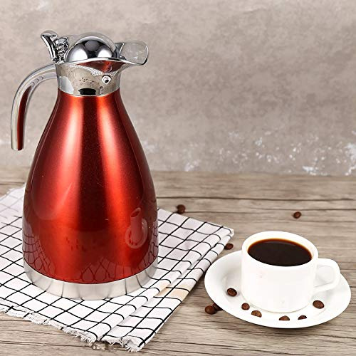 KIMISS Coffee Centola Isolata in Acciaio Inossidabile da 1,5 Litri a Vuoto Brocca Thermo con Manico Comodo Bevande Calde e Fredde - Argento (1.5L)