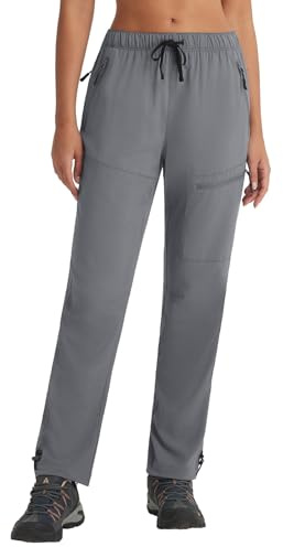 baleaf Womens Trousers Hiking Walking Water Resistant Lightweight Quick Dry Cargo Pants with Zip Pockets UPF 50+ UV Protection