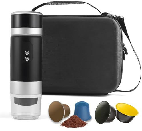 Aischens Bolsa de Transporte para Máquina de Café Espresso Portátil, Funda Impermeable EVA para Máquina de Café y Molinillo, Maletín para Viajes, Camping, Oficina - Compatible con Accesorios (B)