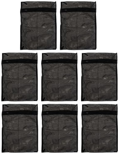 SHINEOFI Sacchetti per Bucato a Rete Nera 20X30 CM Set da 8 Pezzi Sacchetti per Lavaggio Delicato della Biancheria Intima in Poliestere Traspirante Protezione Capi per Lavatrice e