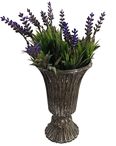 GMMH Copa de ánfora, jarrón decorativo, jarrón de flores, de metal antiguo, vintage, decoración retro (plateado)