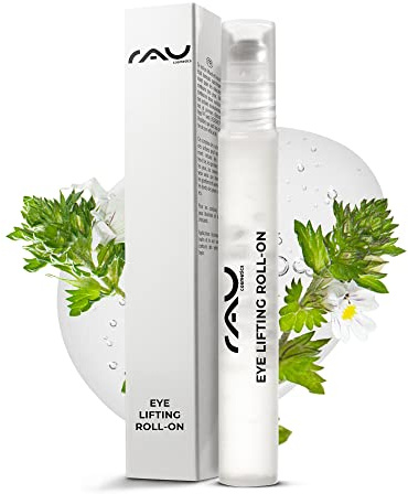 RAU Cosmetics Eye Lifting Roll On 10 ml - Anti-Falten Augenserum mit Beautifeye & Eyeseryl gegen Augenringe, Tränensäcke und Fältchen - Straffendes Augenpflege Serum mit kühlendem Roll-On Applikator