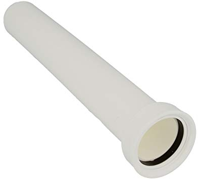 tecuro Tubo sommergibile per sifone lavello, attacco 1 1/2 pollici, lunghezza 250 mm, diametro 40 mm, accorciabile, plastica bianca