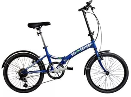 Basis Bikes Folding Bicycle Commuter 20in Wheel, 6 Speed - Royal Metallic Blue