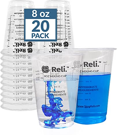 Reli. 8 oz Paint Mixing Cup (20 Pcs) | Resin Mixing Cups