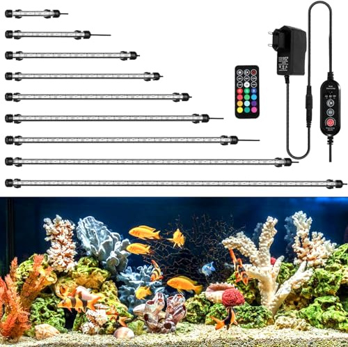 Izrielar Aquarium LED Beleuchtung 5W, Aquarium-Licht RGB, IP67 Wasserdicht, Universal Fit Aquarium Lamp, für Fisch Tank, Pflanzen Aquarium, EU Stecker