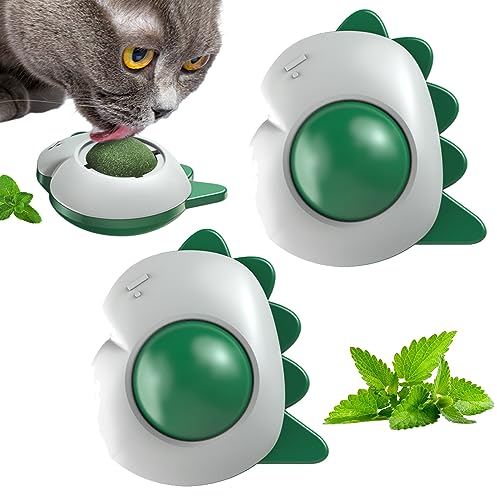 Counius 3 Stück Katzenminze Balls Spielzeug für Katze,Drehbare Katzenminze Wandroller Interaktives katzenspielzeug Um 360°-Drehung für leckende Katzen Minze Bälle Wand Catnip Balls Toys