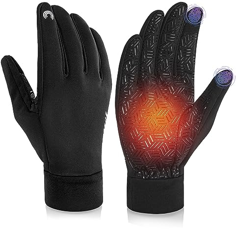 RIGWARL Winterhandschuhe Herren Damen, wasserdichte Touchscreen Fahrradhandschuhe Herren, Thermohandschuhe Winddicht Handschuhe Damen für Reiten Laufen Motorrad Wandern Radfahren, Spazieren