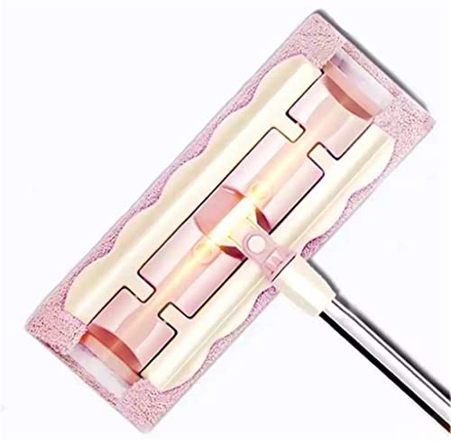 Mocio Piatto Mocio Telescopico Per Pavimento Mocio Con Manico A 360 Gradi Per Piastrelle Da Cucina Domestica Mocio Rotante Tamponi Superfini Rotanti (4 Cuscinetti Per Mocio Rosa) Decorazione To pursue