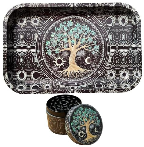 TPLF Livets träd rullbräda set 29 x 19 cm, matchande kvarn 4 delar 50 mm, starkt järn, robust zink