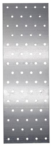 SKIR'CO 2 piastre piatte in acciaio zincato, 100 x 300 x 2 mm, piastre di giunzione in metallo, staffe piatte, connettori piatti