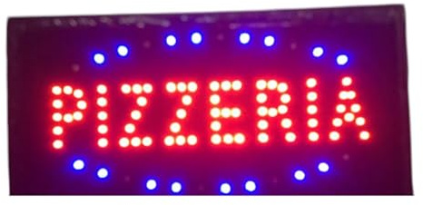 Insegna Luminosa A Led Con Scritta Pizzeria Per Ristoranti E Bar 50 X 25 Cm