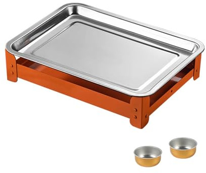 Vassoio scaldavivande multiuso in acciaio per barbecue, lavabile in lavastoviglie, adatto a varie fonti di calore