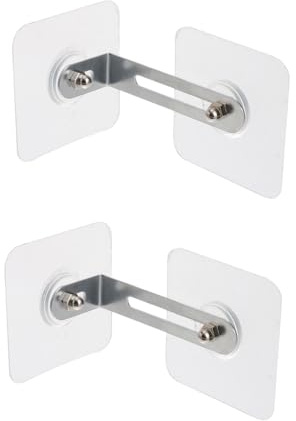 iplusmile 2 juegos Anclajes de Seguridad para Muebles sin Taladro Antivuelco para Armarios Dispositivo Antivuelco para Protección Infantil y Mascotas Fijación y Fácil Acero Inoxidable