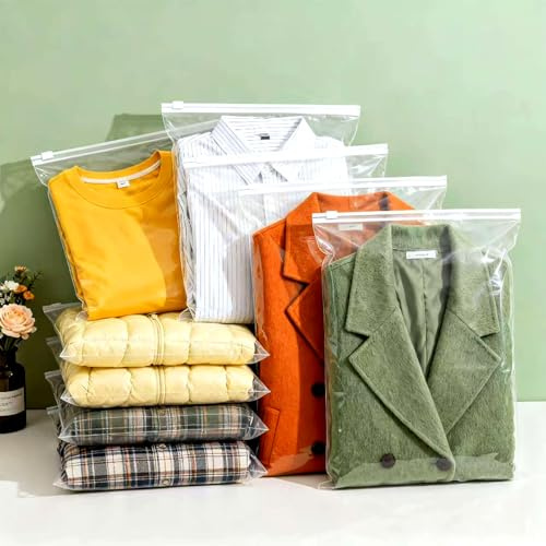 Pochette Voyage Sachet Plastique Zip 35x45cm Etanche Sac de Rangement Voyage Non Poreux Sac Vetement Pochette Rangement pour Chaussures, Costume, Maquillage,Manteau, Sous-Vêtements-30 Pièces