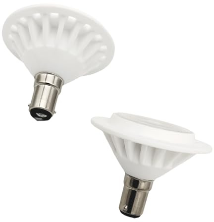 QLEE AR70 LED Bulb 7W BA15D Bayonet Base 12V AC/DC 700LM 3000K Warm White 38° Beam Angle Spotlight Halogen 50W-70W Replacement for Track Lighting Indoor Outdoor Lights 2-Pack