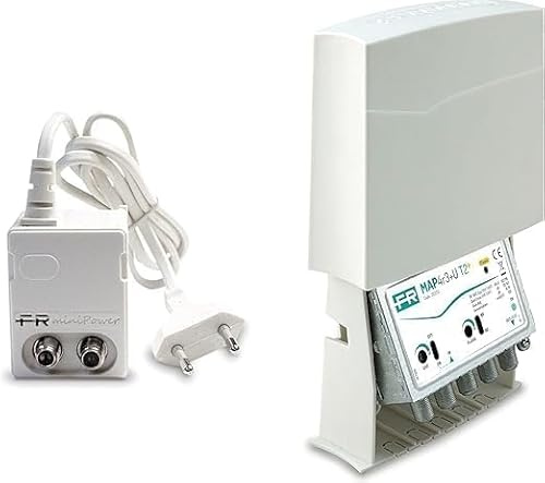 KIT FRACARRO ANTENNA AMPLIFICATORE DA PALO MAP4R3U SI T2 223754 + ALIMENTATORE MINI POWER