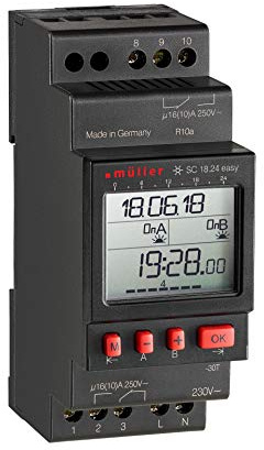 Müller SC 18.24 Easy 230V 50-60Hz Hutschienen-Zeitschaltuhr digital 230 V/AC 4000 W